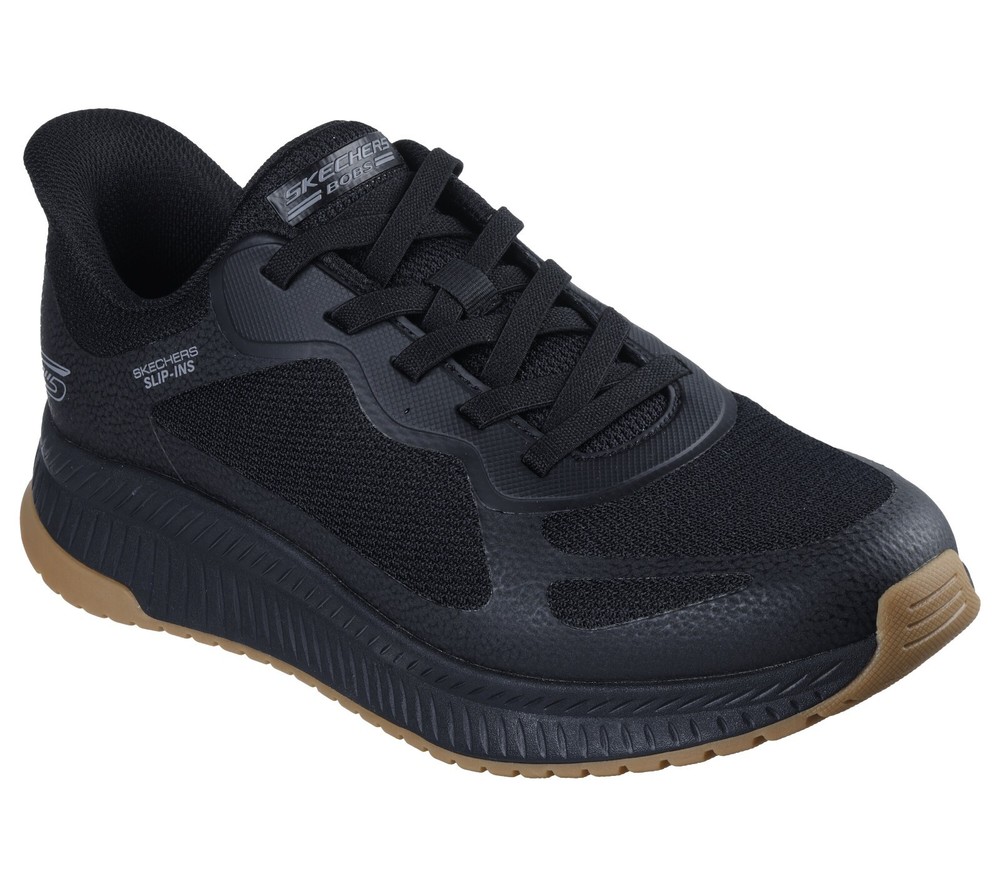 Men's Skechers Hands Free Slip-ins BOBS Sport Squad Chaos 4, BLACK - Wide Size