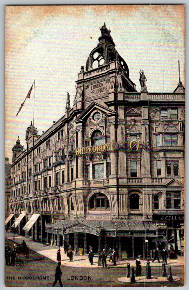 Antique Postcard Hippodrome Theatre Entrance London, England 1910s