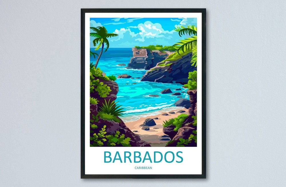 Barbados Travel Print Wall Art Barbados Wall Hanging Home Dcor Barbados Gift