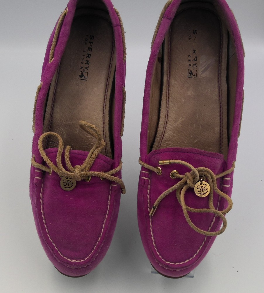 Sperry Top Sider Magenta Suede Moccasins – Women’s 6.5 – Genuine Suede, Leather