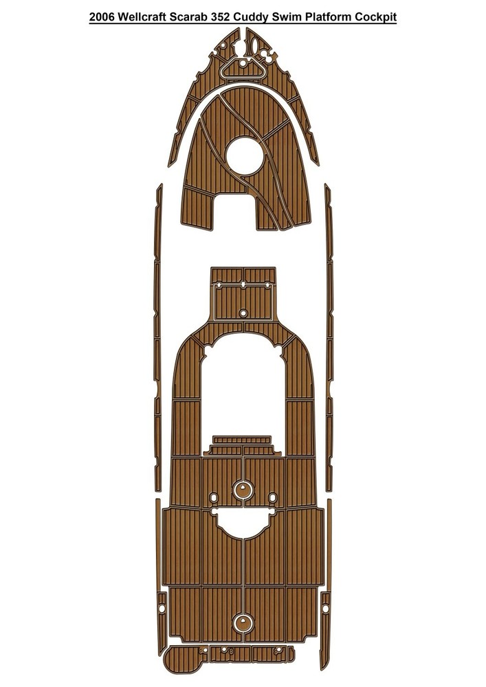 2006 Wellcraft Scarab 352 Cuddy Swim Platform Cockpit Boat EVA Foam Teak Floor