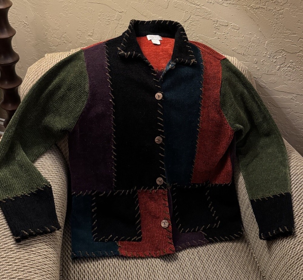 Studio Works Cardigan Sweater Women’s Size XL Pockets Buttons Soft VTG 1980s