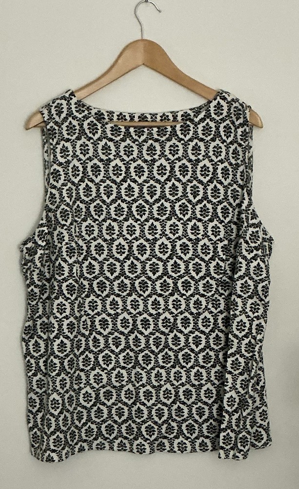 Croft & Barrow Women's Black & White Tank Top Size 3X 100% Cotton