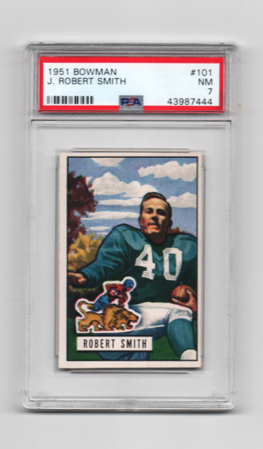 1951 Bowman Fb # 101  J.robert Smith,Lions-Psa 7+++++++Very  Low Pop Beauty !
