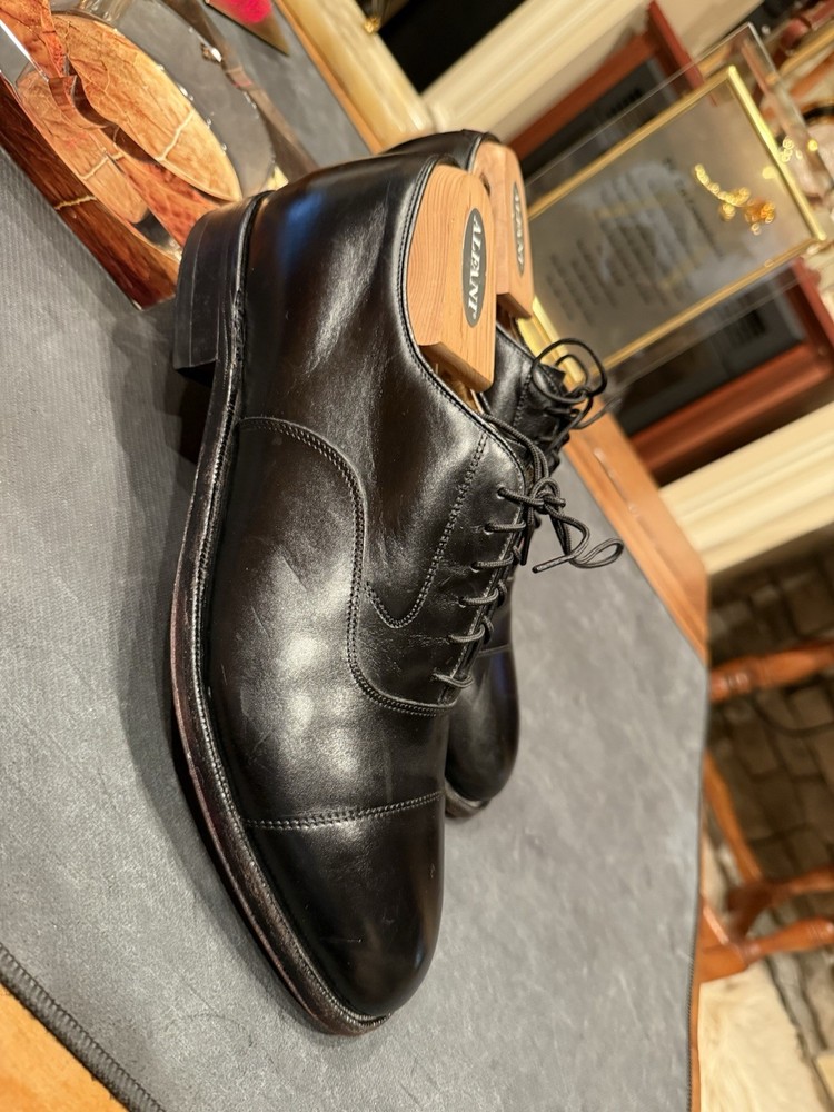 Alfani Black Leather Cap Toe Oxford Men's Dress Shoes Lace-Up Round Toe 9.5 D
