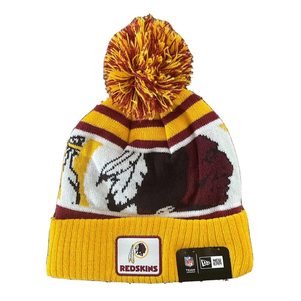 New Era WASHINGTON REDSKINS Beanie Hat Knit Cap Pom Ski Logo NFL Commanders