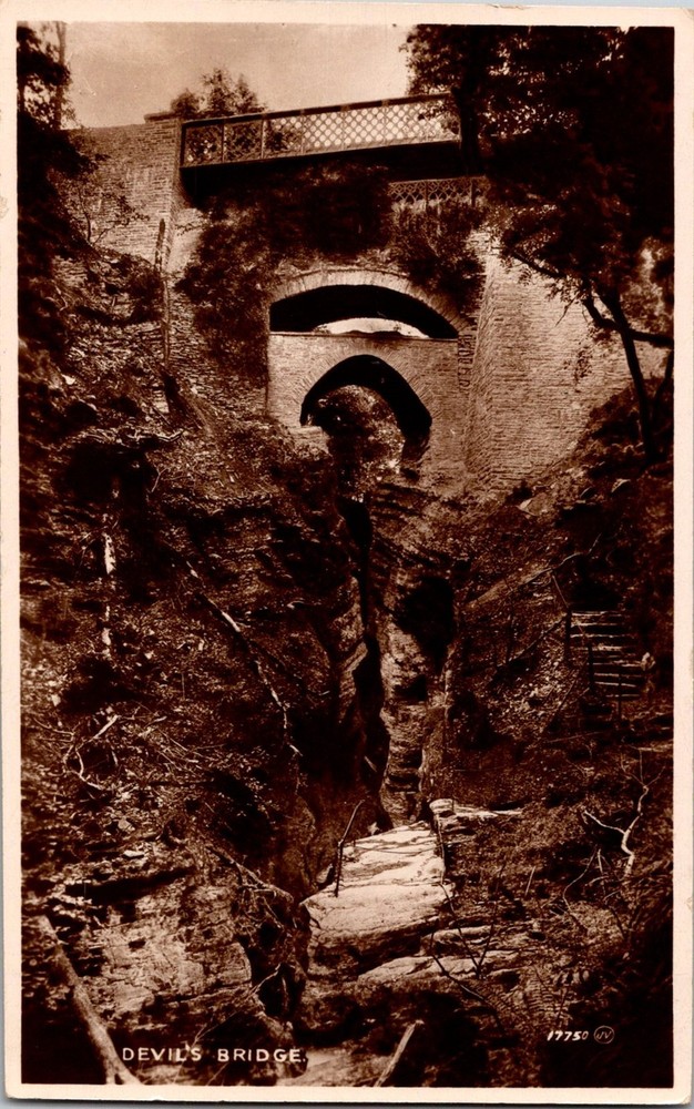Dr Jim Stamps Postcard Real Photo Devil'S Bridge Wales