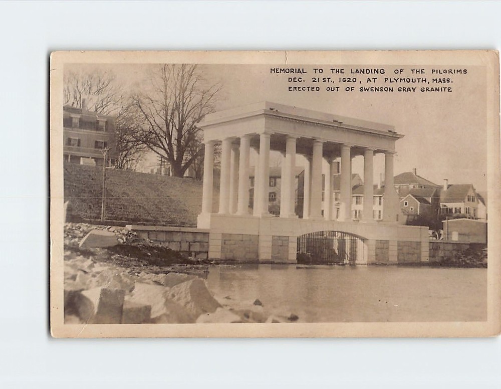 Postcard Memorial to the Landing of the Pilgrims Plymouth Massachusetts USA