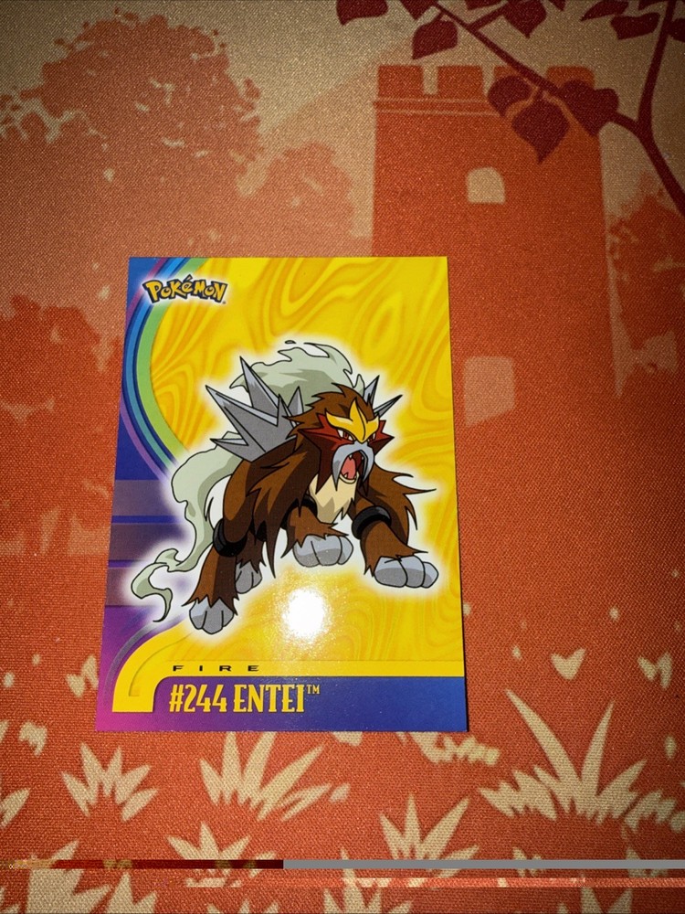 NM Pokemon 2001 Topps Johto Champions - Entei #244 TV Animation