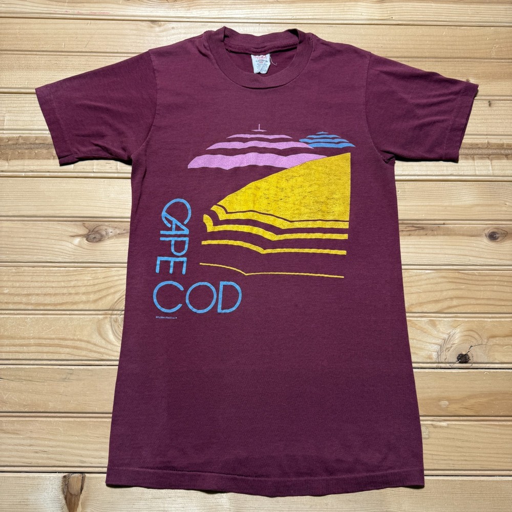 Vintage 80s Cape Cod Provincetown Massachusetts Souvenir Shirt USA Youth - Small