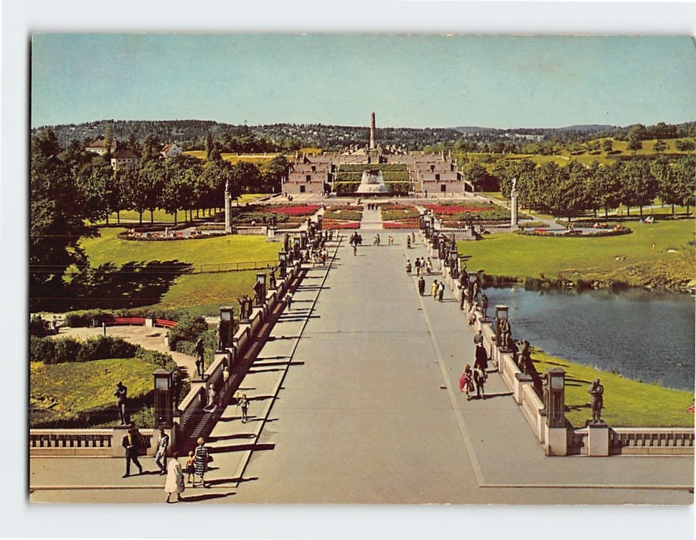 Postcard Monolith Vigeland Sculpture Park Oslo Norway