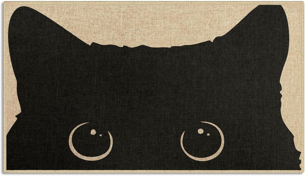 Cute Cat Blessed Welcome Doormat for Indoor and Outdoor Front Door