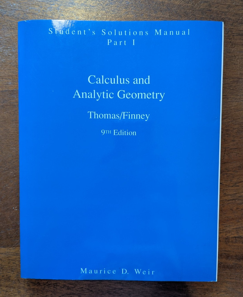 Calculus and Analytical Geometry by George B. Thomas Jr. (1995, Paperback)