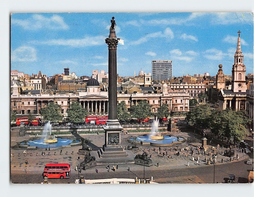 Postcard General View Of Trafalgar square London England
