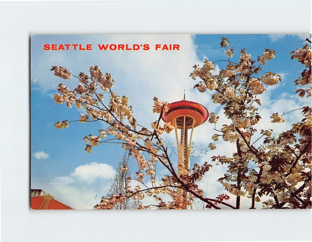 Postcard Space Needle in Spring Seattle World's Fair Washington USA