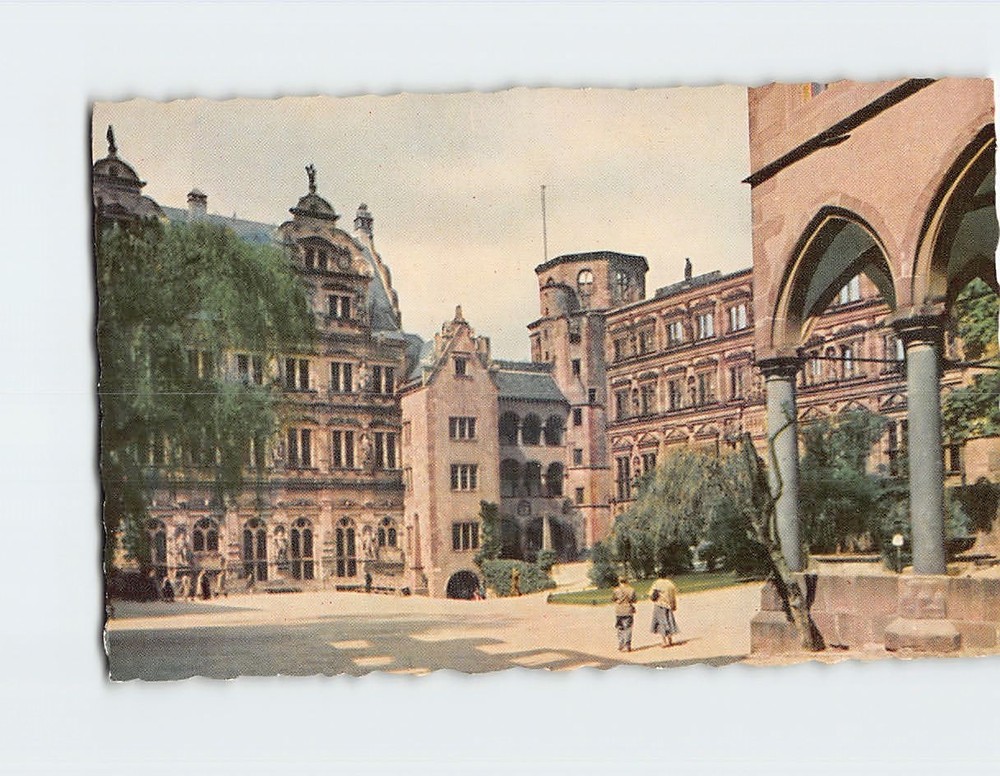 Postcard Schlosshof Heidelberg Germany