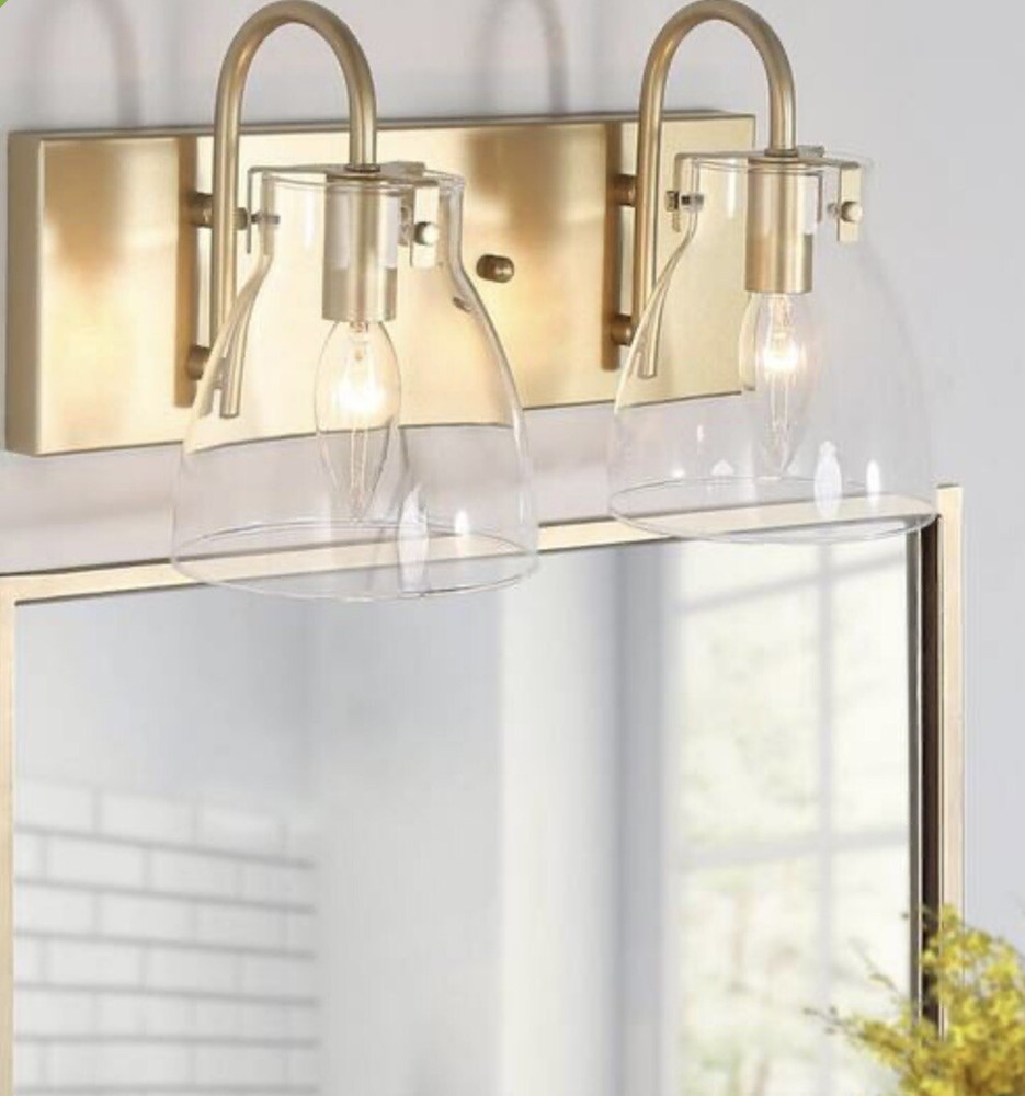 LNC Modern Light Gold Bathroom Vanity Light 2-Light Powder Room Wall Light