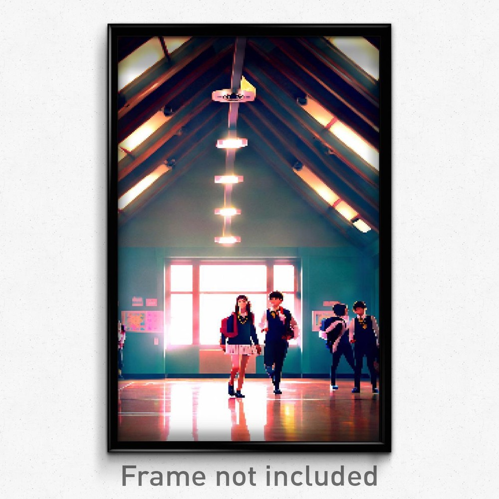 Pixel Art Poster - Glamorous School (8 Bit Psychedelic Trippy Video Game Print)