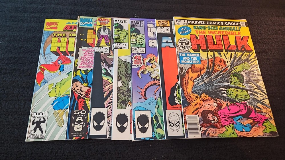 1979 MARVEL  COMICS LOT OF (7) INCREDIBLE HULK ANNUALS #8-18 1979-1992 VINTAGE