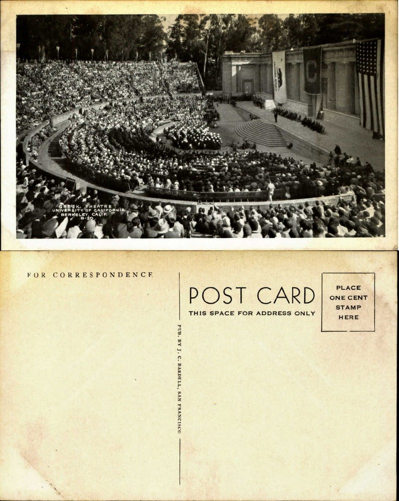 Greek Theatre University of California Berkeley J.C. Bardell B-50 ca. 1940S