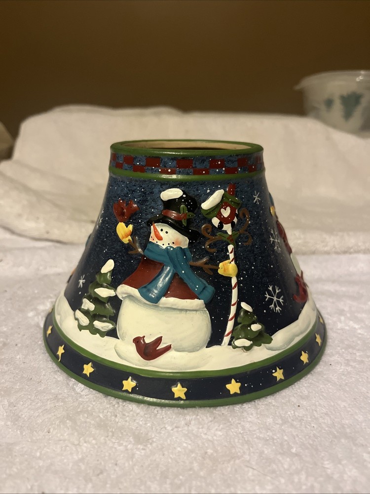 RETIRED Exclusively Yankee Candle Snowmen Large Jar Candle Shade Topper Winter