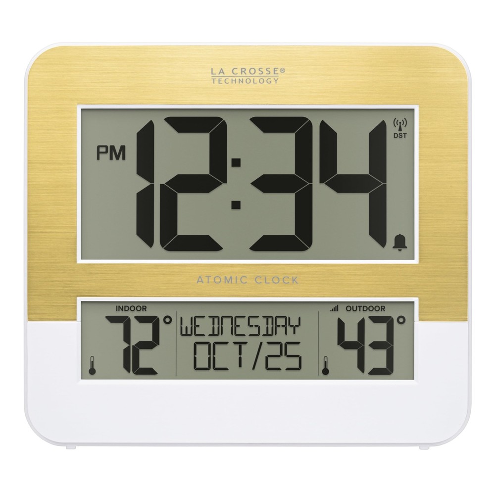 Two-Tone Atomic Digital Clock with Temperature Display L73859  
