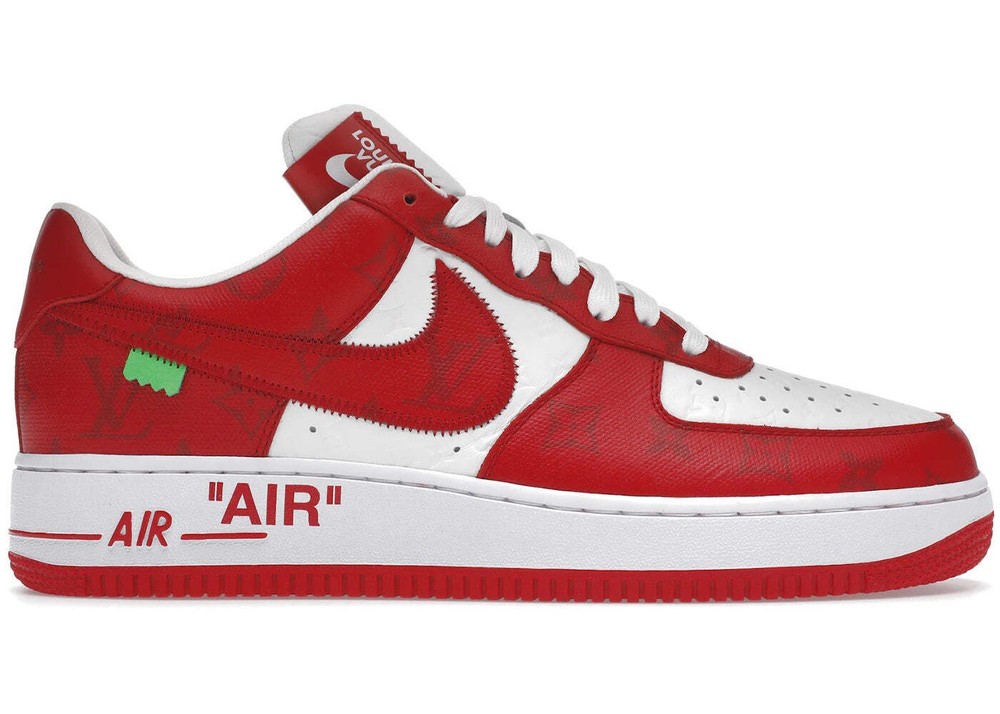 Louis Vuitton Nike Air Force 1 Low By Virgil Abloh White Red - Lightly Worn