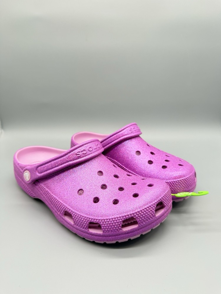 Crocs Classic Iridescent Glitter Clog Hydrangea Womens 9 211005-5BX  NEW