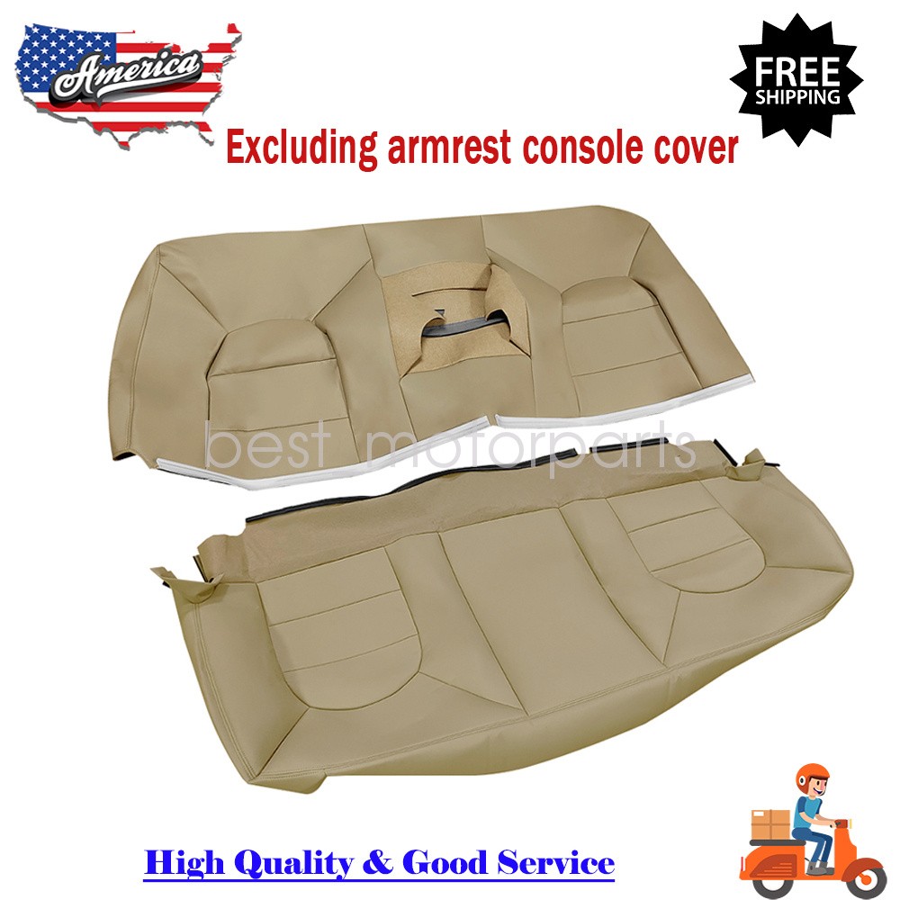 2000 For Ford F250 F350 Lariat Rear Bench Top & Bottom Leather Seat Covers Tan