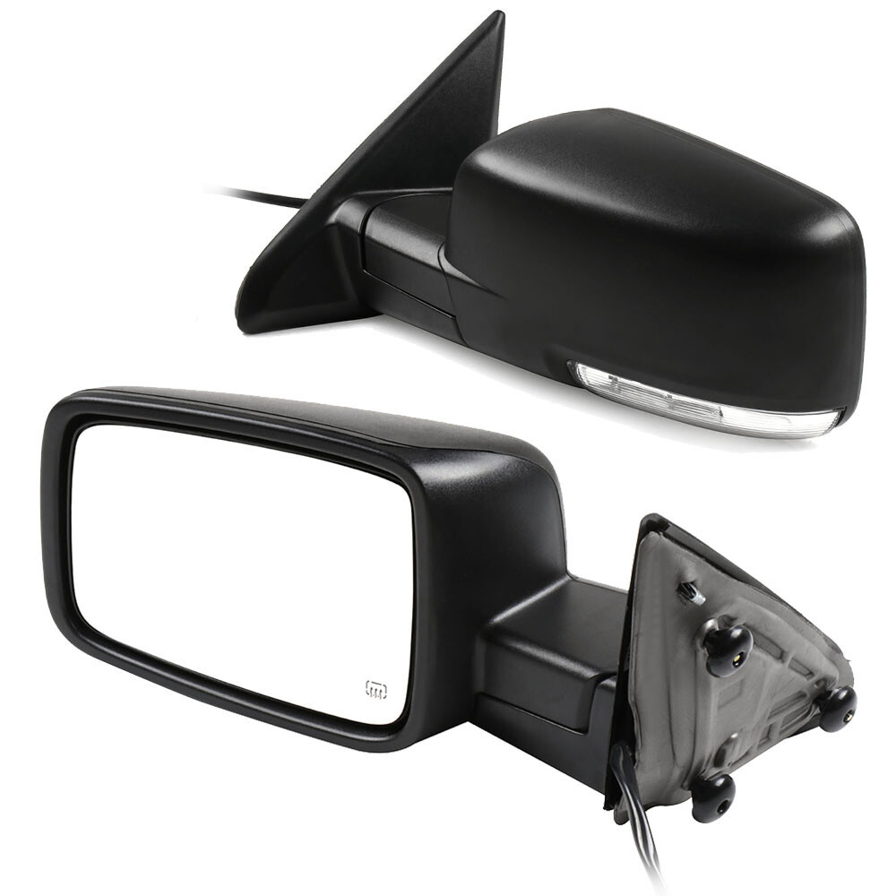 2009-2015 Dodge Ram Black Power Heated Signal Mirrors Pair LH RH