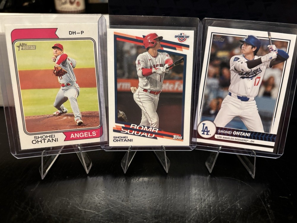⚾️ Topps SHOHEI OHTANI Baseball Card Lot (3)  LA Angels, LA Dodgers ⚾️