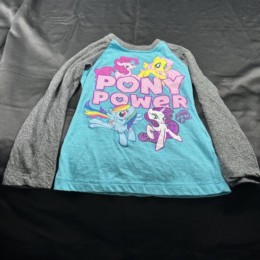 My Little Pony Girls XS Gray Blue Long Sleeve Shirt
