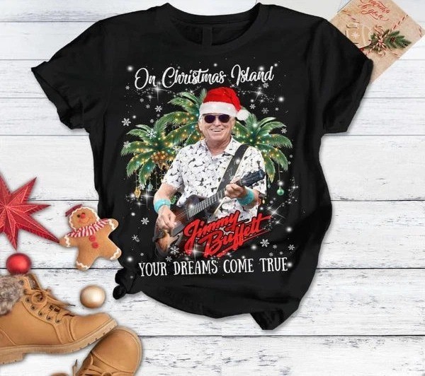 Rare Christmas Jimmy Buffett On Christmas Island Gift Xmas S to 5XL Shirt VK117