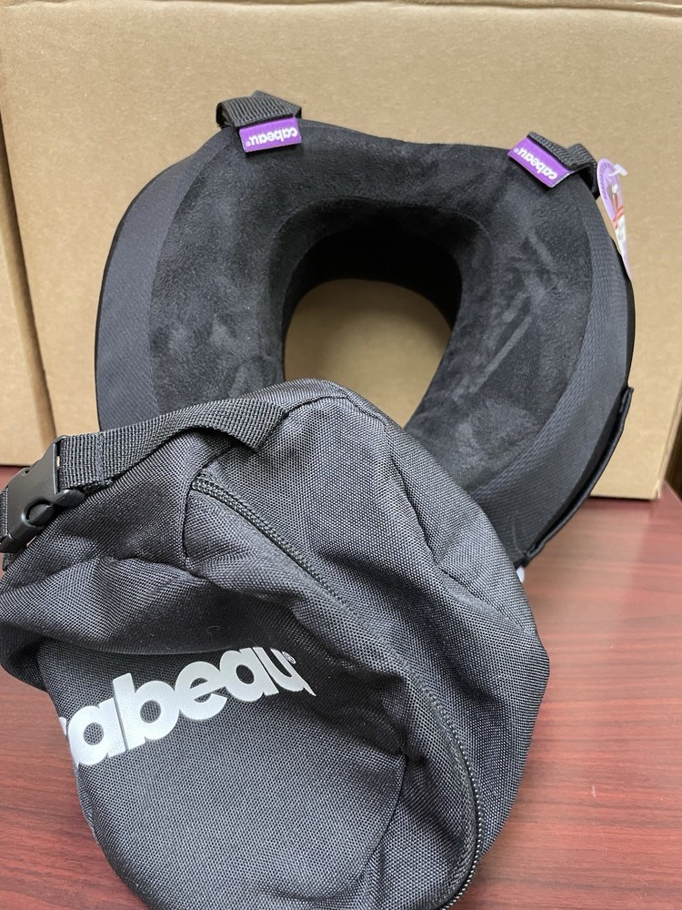 Cabeau Evolution S3 Memory Foam Travel Neck Pillow with Clasp Pocket & Black Case