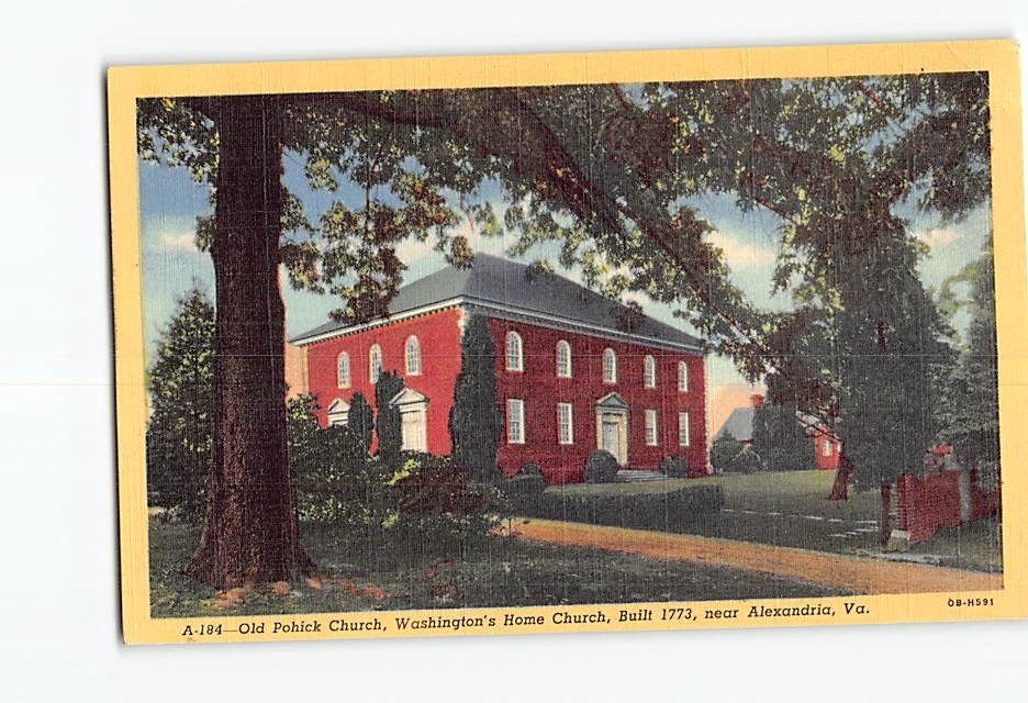 Postcard Old Pohick Church Washington's Home Church near Alexandria Virginia USA
