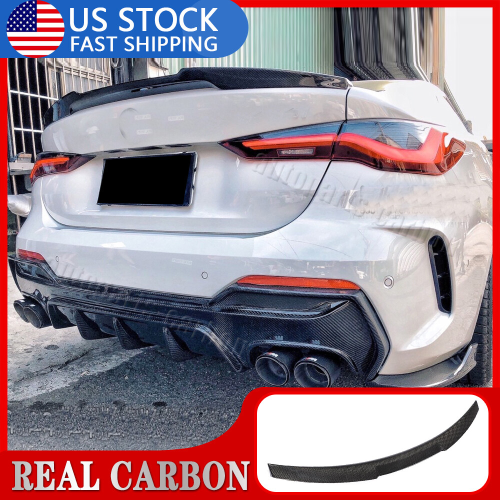 FOR BMW G22 4 SERIES 430i G82 M4 21-25 REAL CARBON FIBER TRUNK SPOILER WING LIP