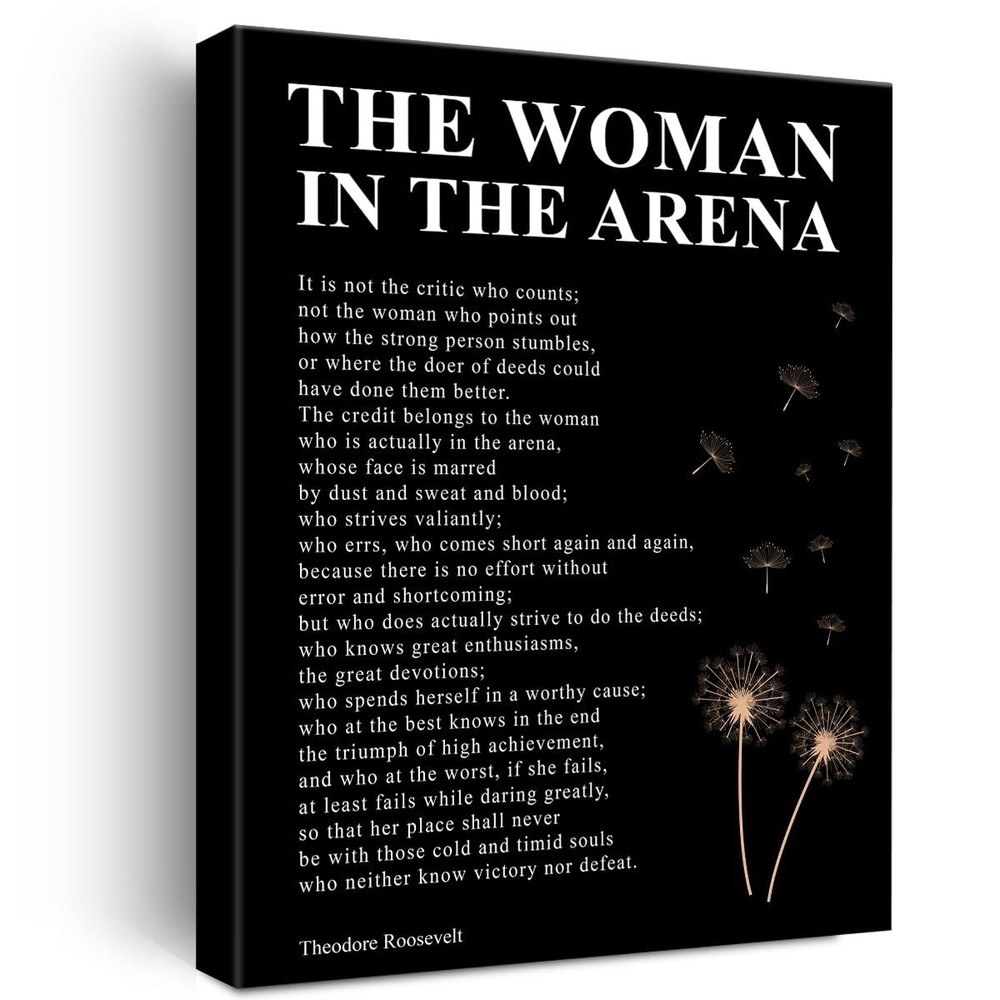 Inspirational Canvas Wall Art Motivational the Woman in the Arena Quote Canva...