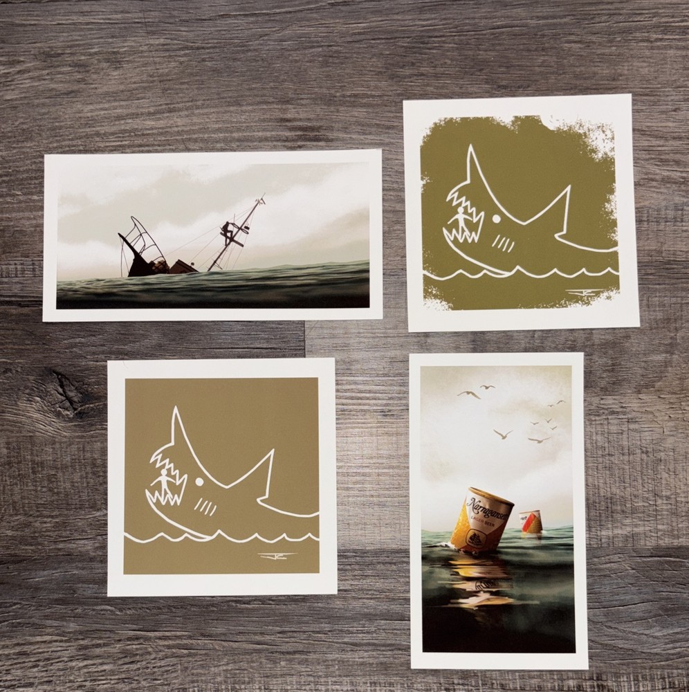 Jaws Mondo Mini Print Set (4) JC Richard Handbill Amity 74