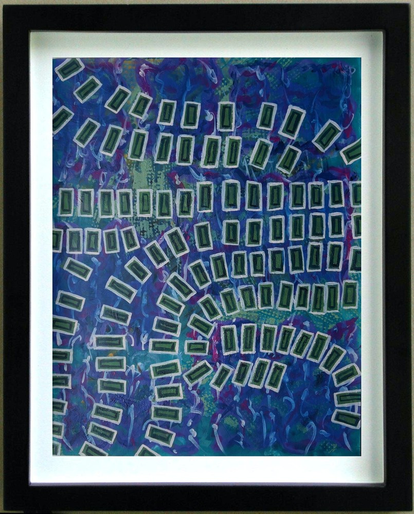 Tempe (20th) Acrylic - Abstract Composition - Signed (26)