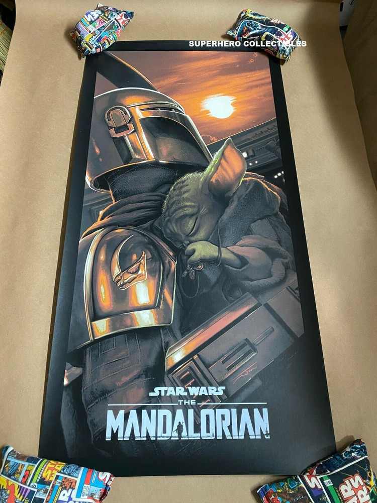 MANDALORIAN With Child Screen Print Poster #200/250 New Horizon RAMOS Star Wars Art