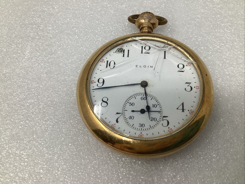 Vintage Elgin Gold Pocket Watch Pw25 Working Condition