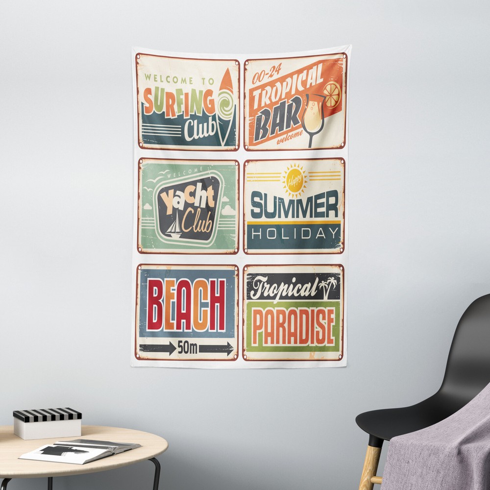 Colorful Tapestry Summer Holiday Vintage Print Wall Hanging Decor
