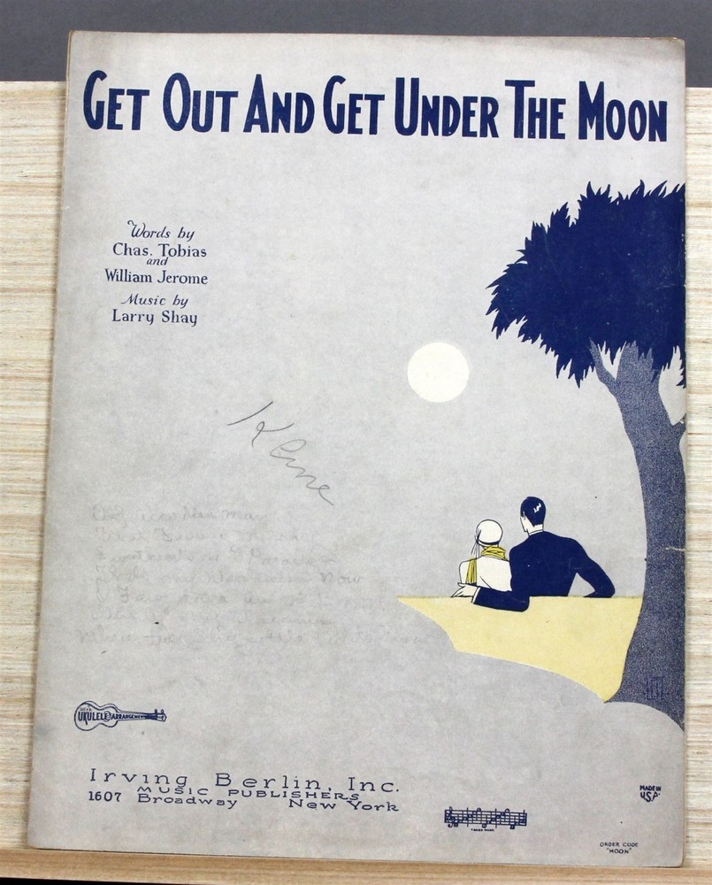1928 GET OUT & GET UNDER THE MOON Tobias/Jerome/Shay Vintage SHEET MUSIC
