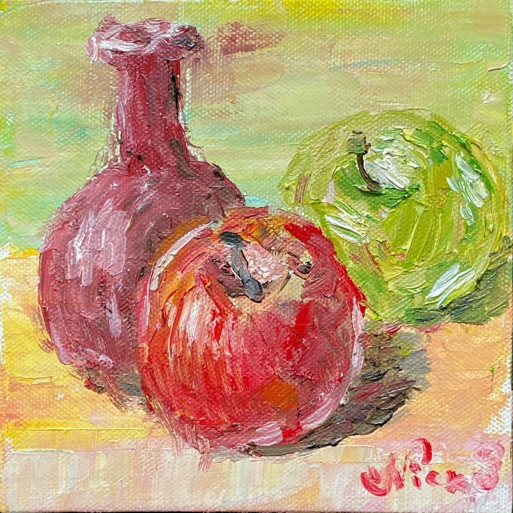 Remarkable Oil Painting. ORIGINAL. Still Life with fruits. Impressionist Art.