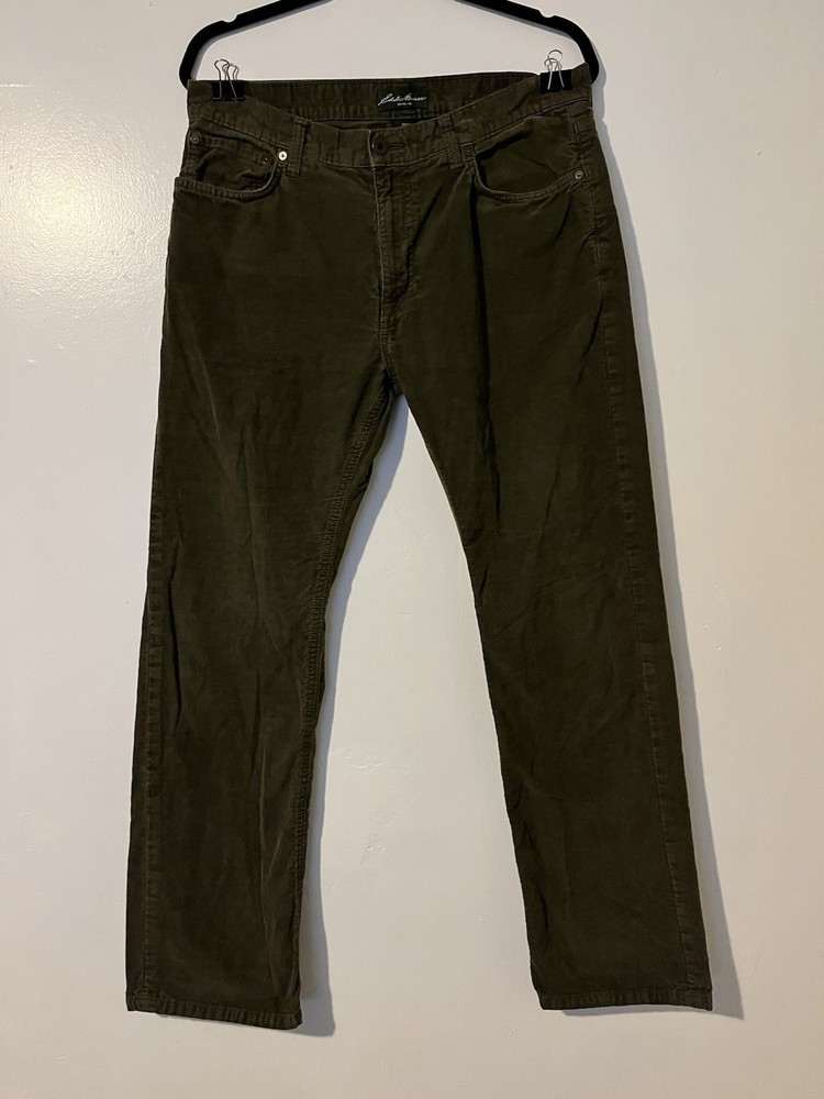 Men’s Eddie Bauer Brown Straight Leg Corduroy Pants Size 34x32