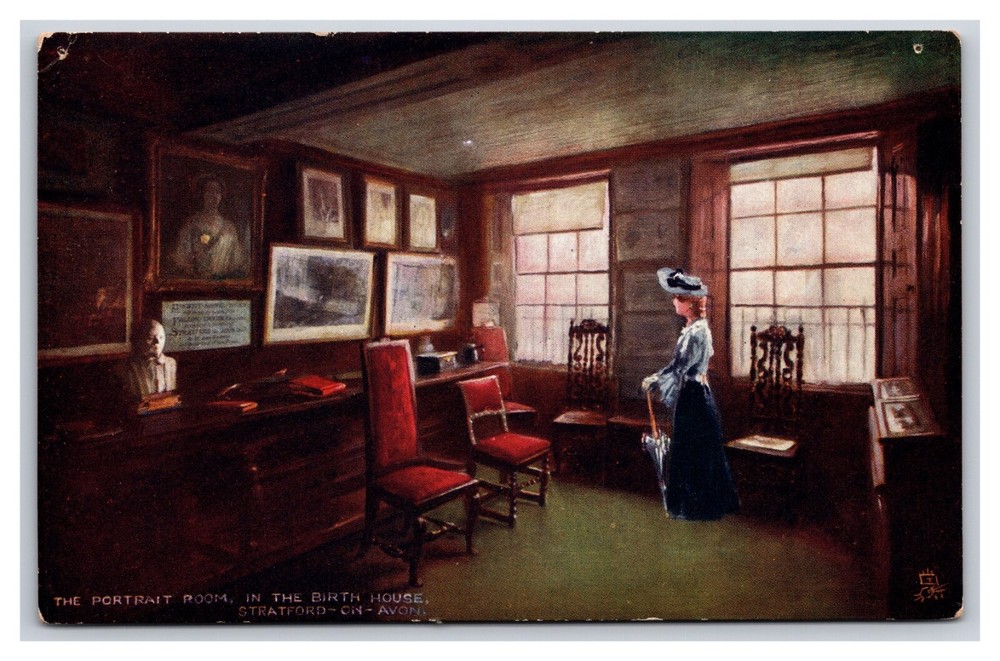 Vintage Raphael Tuck & Sons Oilette Old Stratford-On-Avon Birth House Postcard