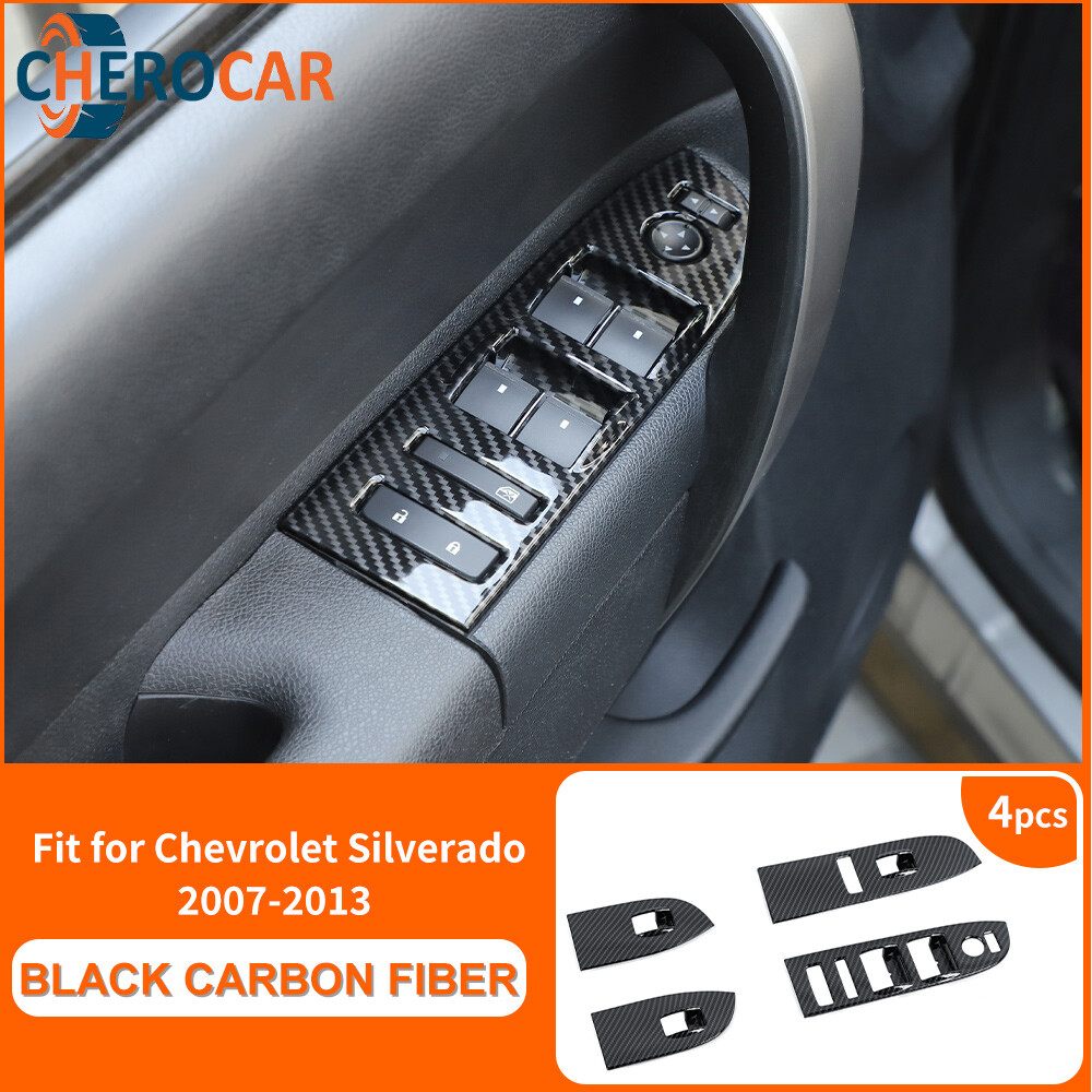 Carbon Window Lift Switch Covers For Chevy Silverado SIERRA 2007-13 Accessories