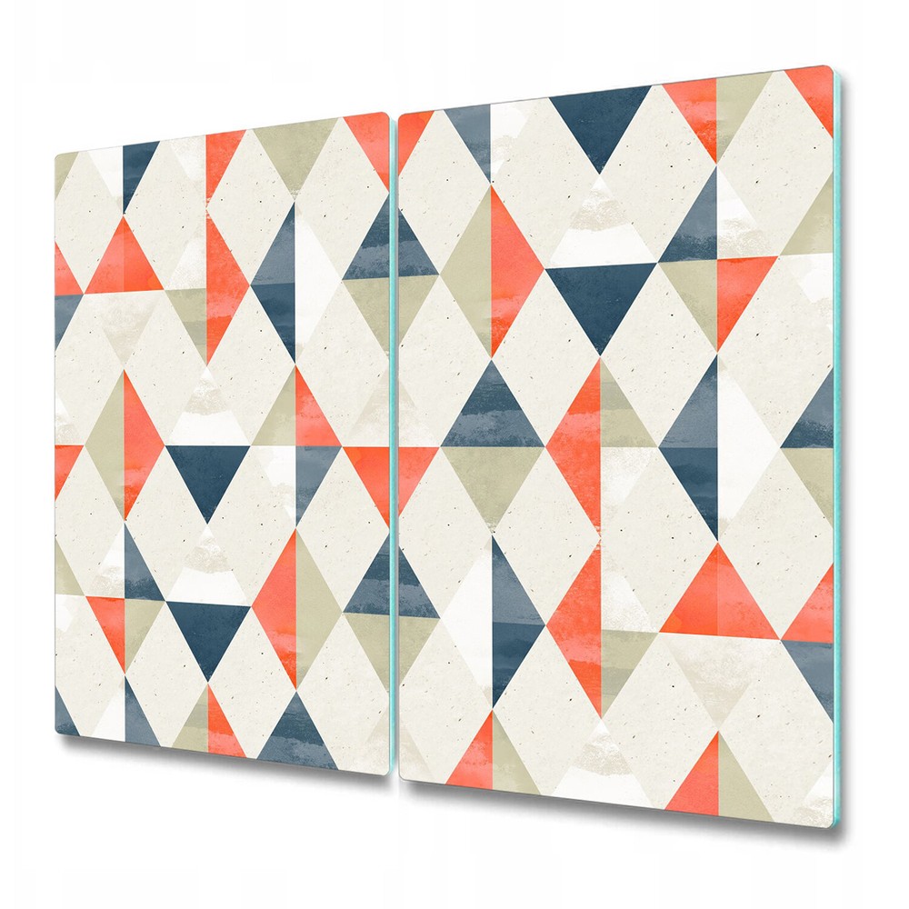 Glass Worktop protector Harlequin Triangles Geometric diamonds Colourful 2x30x52