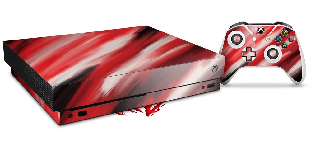 Skin for XBOX One X Console Controller Paint Blend Red Decal
