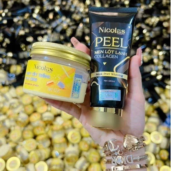 New Combo Nicolas Cold Peeling Yeast & Body Cream Genuine White Yeast ~Free Ship